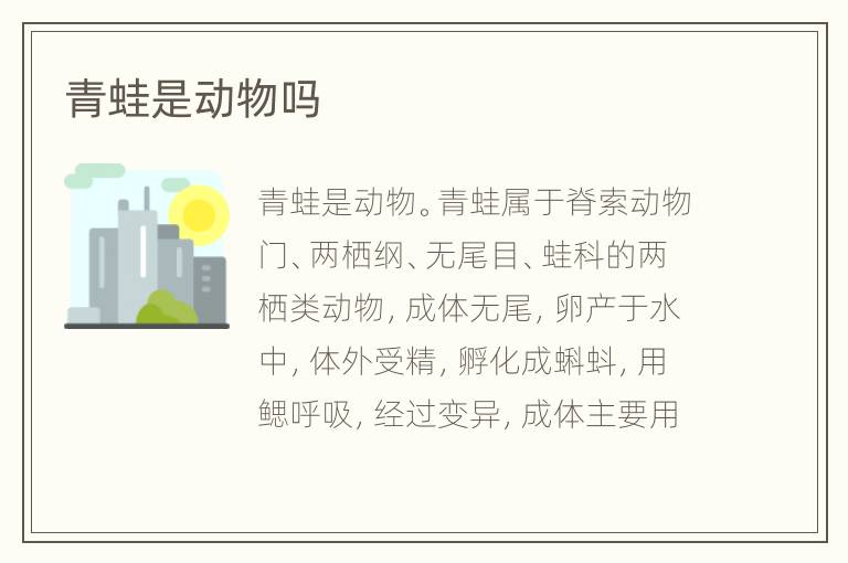 青蛙是动物吗