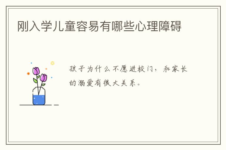 刚入学儿童容易有哪些心理障碍