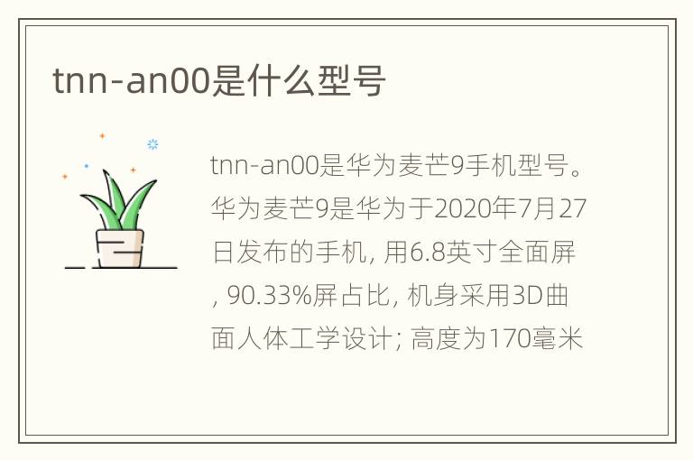 tnn-an00是什么型号
