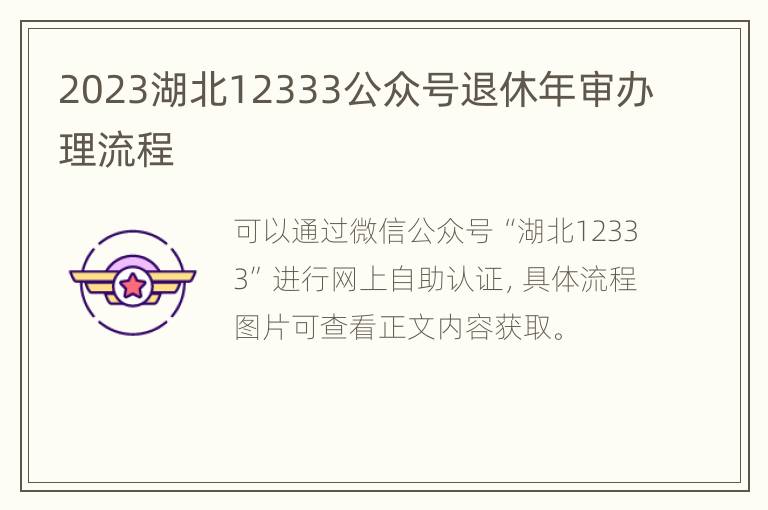 2023湖北12333公众号退休年审办理流程