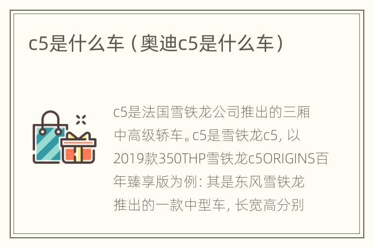 c5是什么车（奥迪c5是什么车）