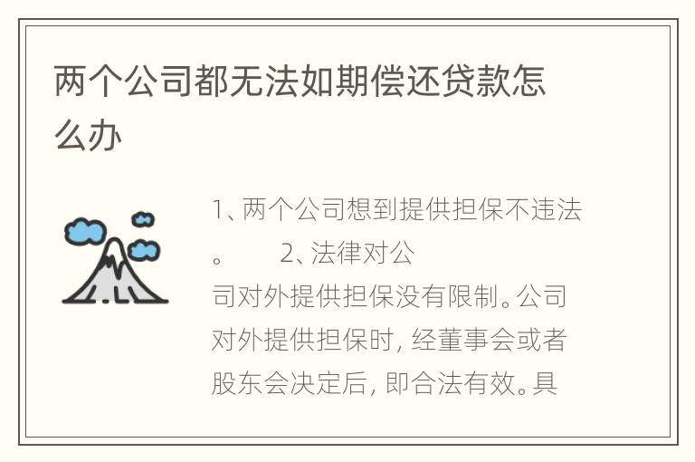 两个公司都无法如期偿还贷款怎么办