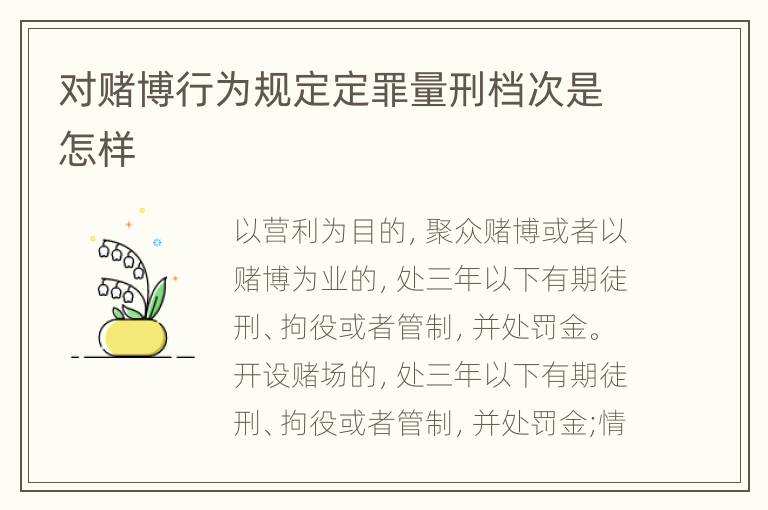 对赌博行为规定定罪量刑档次是怎样