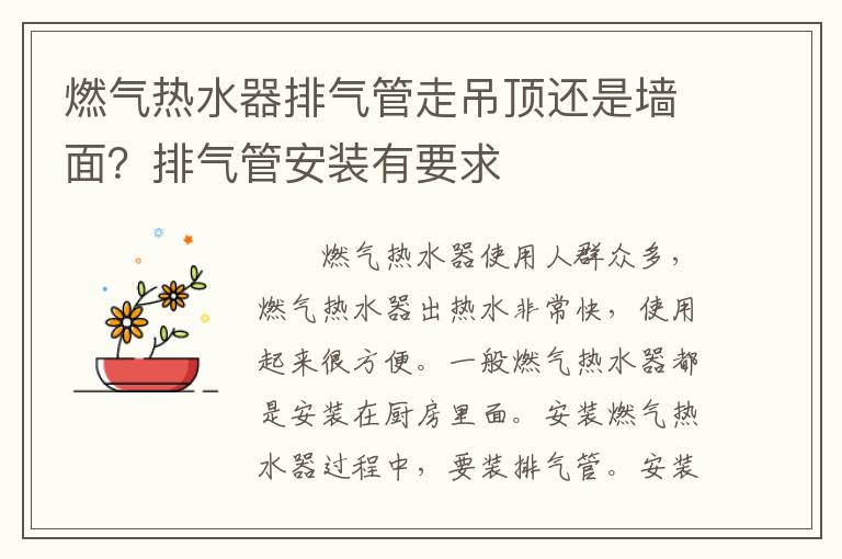燃气热水器排气管走吊顶还是墙面？排气管安装有要求