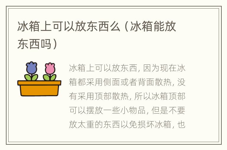 冰箱上可以放东西么（冰箱能放东西吗）