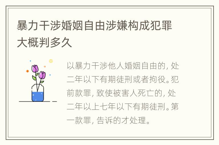 暴力干涉婚姻自由涉嫌构成犯罪大概判多久