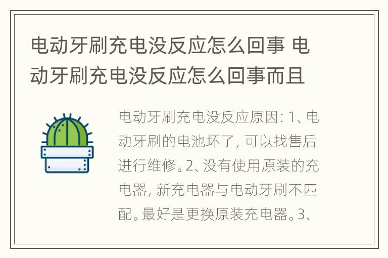 电动牙刷充电没反应怎么回事 电动牙刷充电没反应怎么回事而且还热