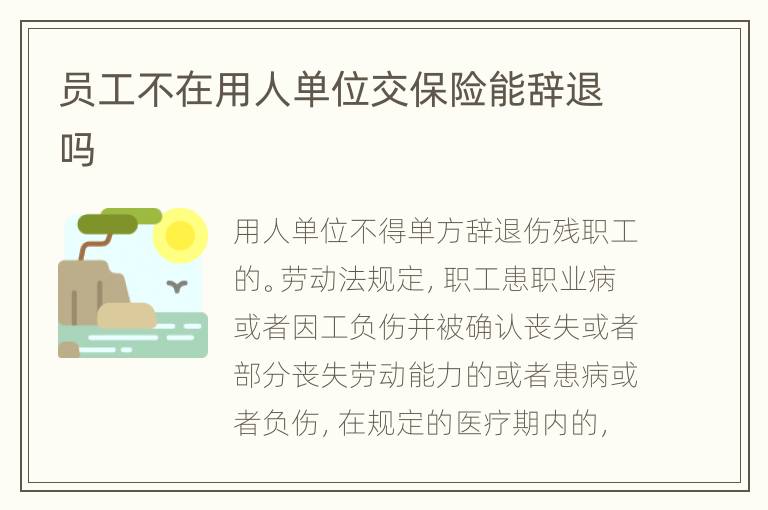 员工不在用人单位交保险能辞退吗