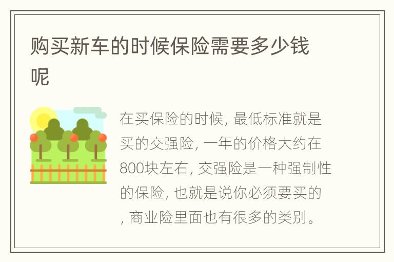 购买新车的时候保险需要多少钱呢