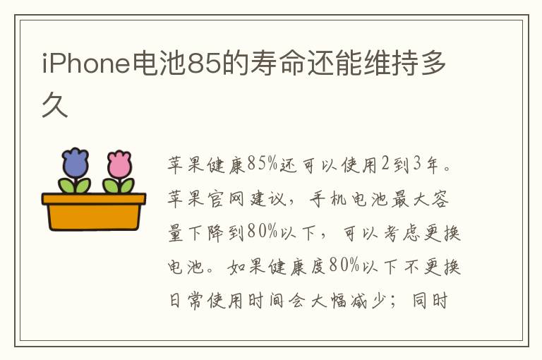 iPhone电池85的寿命还能维持多久