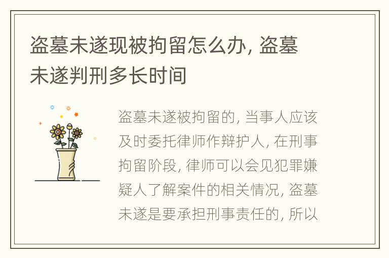 盗墓未遂现被拘留怎么办，盗墓未遂判刑多长时间
