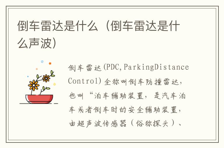 倒车雷达是什么（倒车雷达是什么声波）
