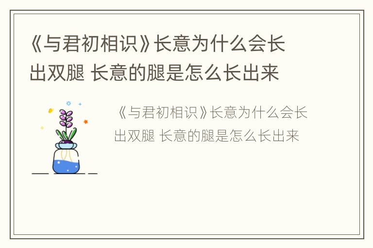 《与君初相识》长意为什么会长出双腿 长意的腿是怎么长出来