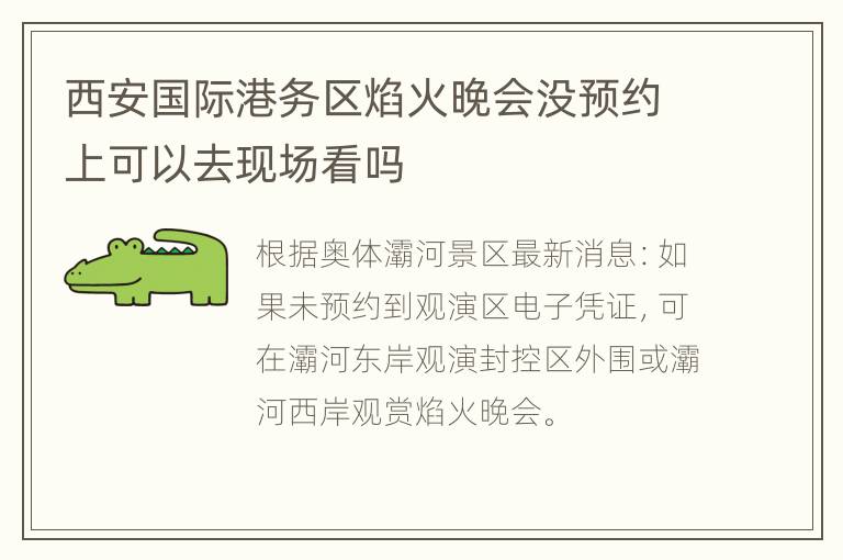 西安国际港务区焰火晚会没预约上可以去现场看吗