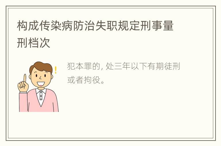 构成传染病防治失职规定刑事量刑档次