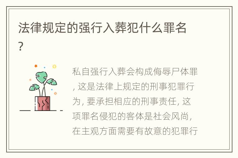 法律规定的强行入葬犯什么罪名？