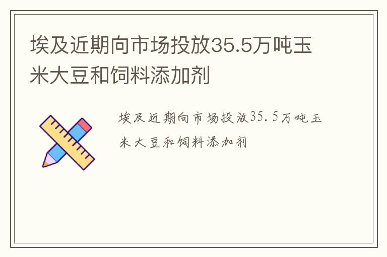 埃及近期向市场投放35.5万吨玉米大豆和饲料添加剂