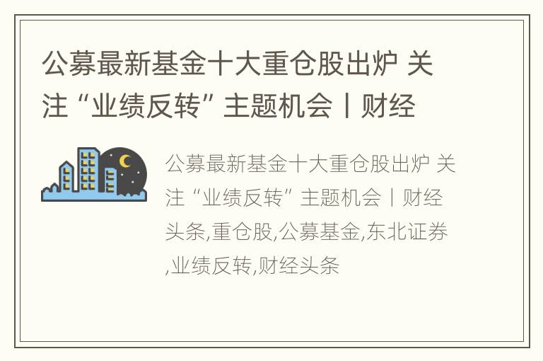 公募最新基金十大重仓股出炉 关注“业绩反转”主题机会丨财经头条
