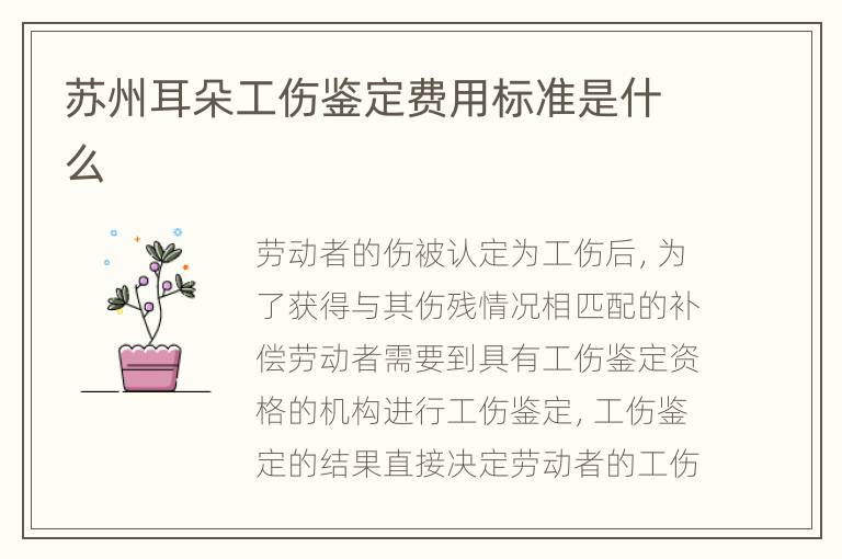 苏州耳朵工伤鉴定费用标准是什么