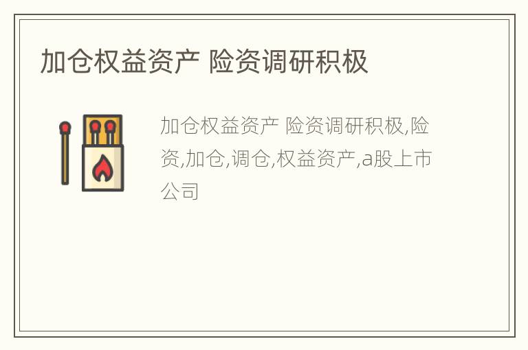 加仓权益资产 险资调研积极