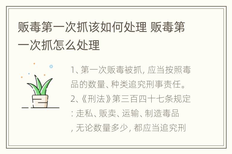 贩毒第一次抓该如何处理 贩毒第一次抓怎么处理