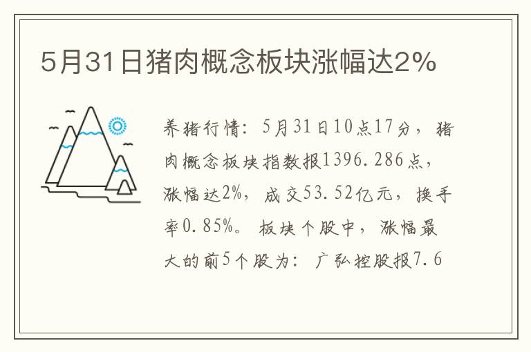 5月31日猪肉概念板块涨幅达2%