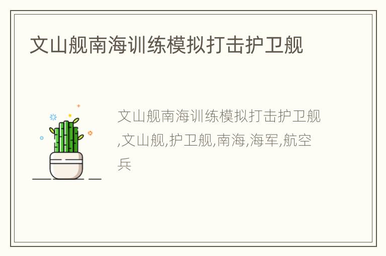 文山舰南海训练模拟打击护卫舰