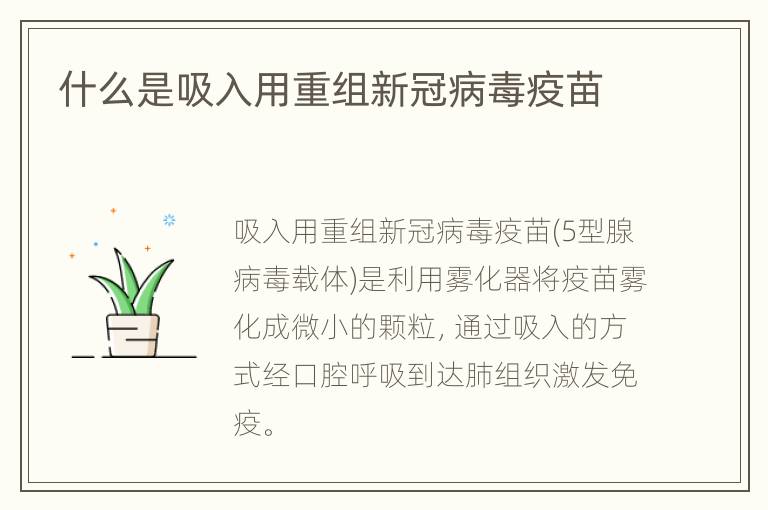 什么是吸入用重组新冠病毒疫苗