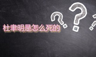 杜聿明是怎么死的 杜聿明是爱国将领吗