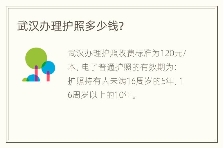 武汉办理护照多少钱？