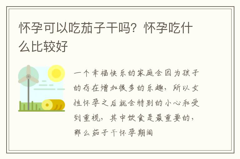 怀孕可以吃茄子干吗？怀孕吃什么比较好