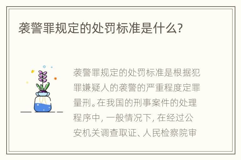 袭警罪规定的处罚标准是什么？