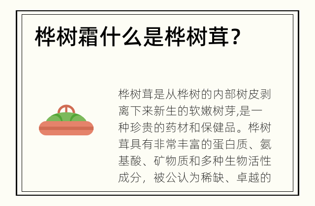 桦树霜 什么是桦树茸？