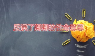 反误了卿卿的性命意思 反误了卿卿性命说的是谁