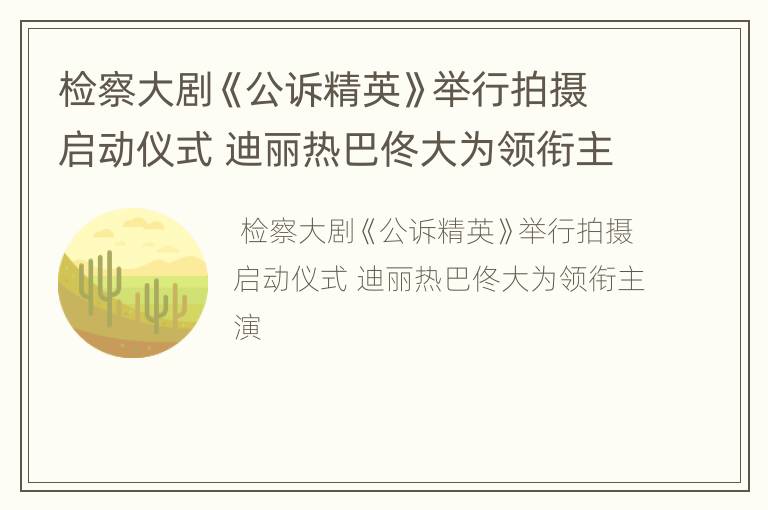 检察大剧《公诉精英》举行拍摄启动仪式 迪丽热巴佟大为领衔主演