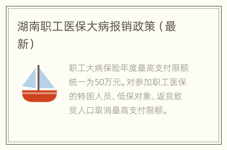 湖南职工医保大病报销政策（最新）
