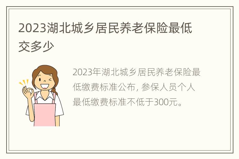 2023湖北城乡居民养老保险最低交多少