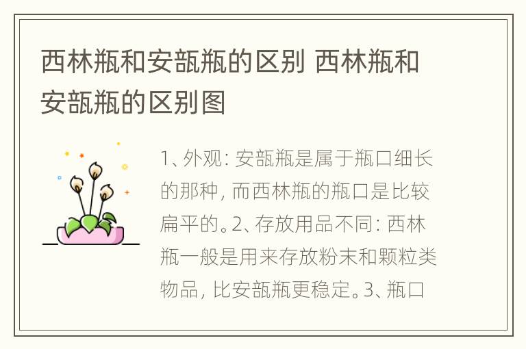 西林瓶和安瓿瓶的区别 西林瓶和安瓿瓶的区别图
