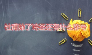 杜甫除了诗圣还有什么称号 杜甫是哪里人