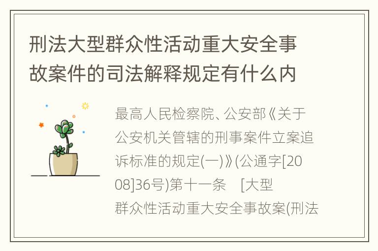 刑法大型群众性活动重大安全事故案件的司法解释规定有什么内容