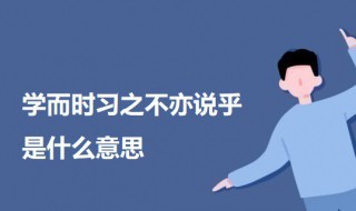 学而时习之不亦说乎是什么意思 学而时习之不亦说乎的意思及出处