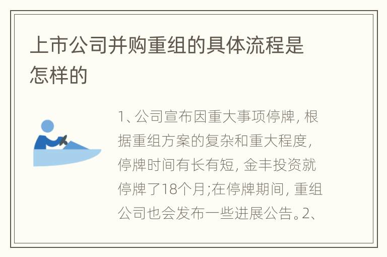 上市公司并购重组的具体流程是怎样的