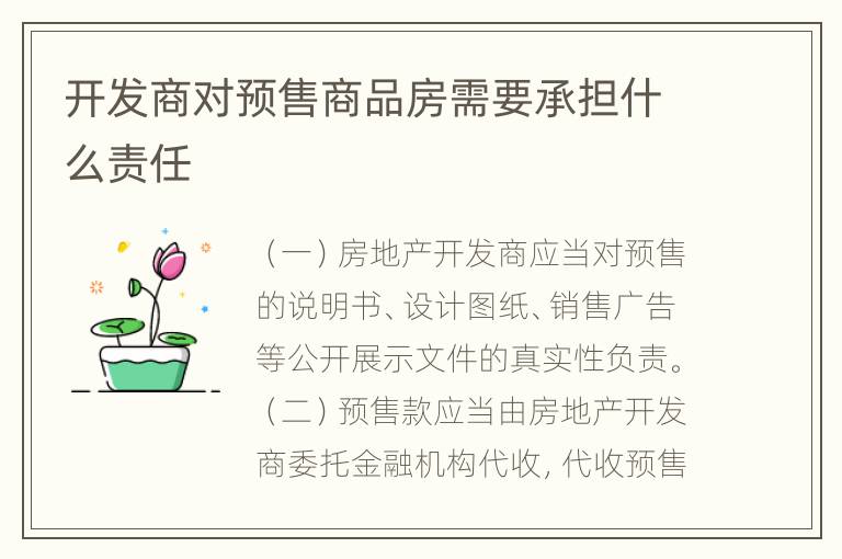 开发商对预售商品房需要承担什么责任