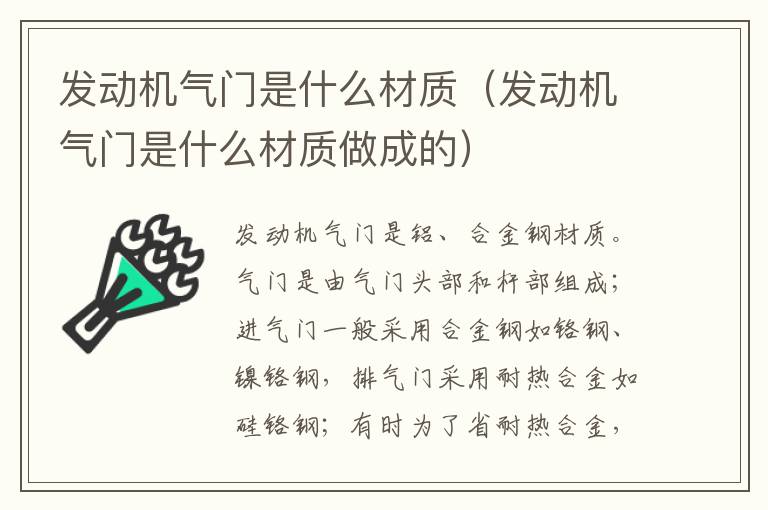 发动机气门是什么材质（发动机气门是什么材质做成的）