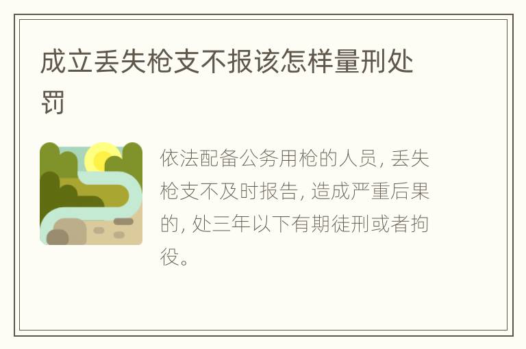 成立丢失枪支不报该怎样量刑处罚