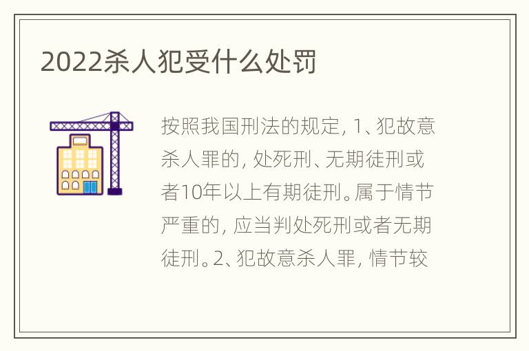 2022杀人犯受什么处罚