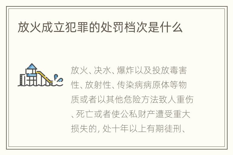 放火成立犯罪的处罚档次是什么