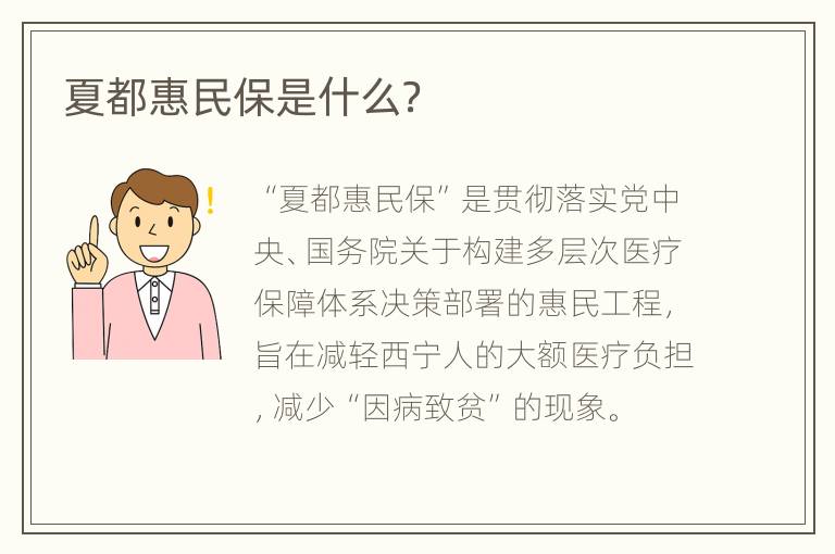 夏都惠民保是什么？