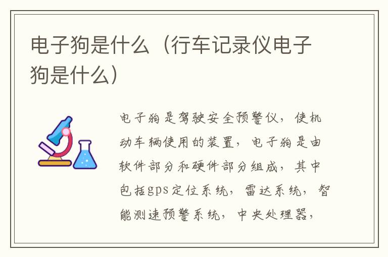 电子狗是什么（行车记录仪电子狗是什么）
