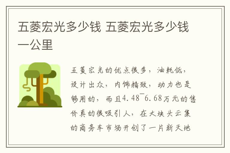 五菱宏光多少钱 五菱宏光多少钱一公里